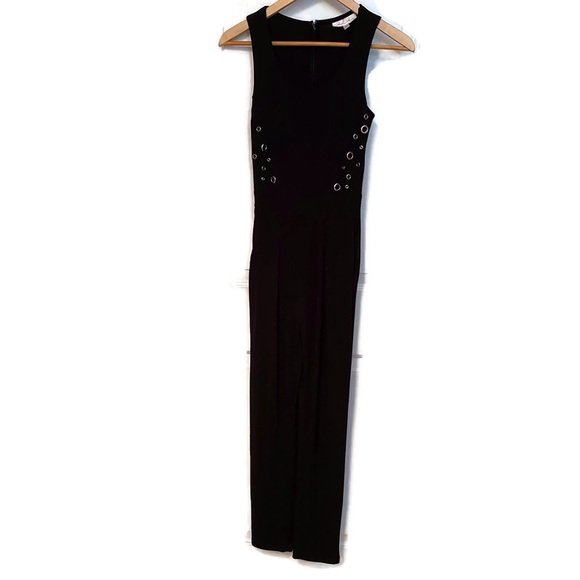 Marilyn Monroe Pants - MARILYN MONROE JUMPSUIT BLACK SLEEVELESS GOLD TONE ACCENT GROMMETS Size S
